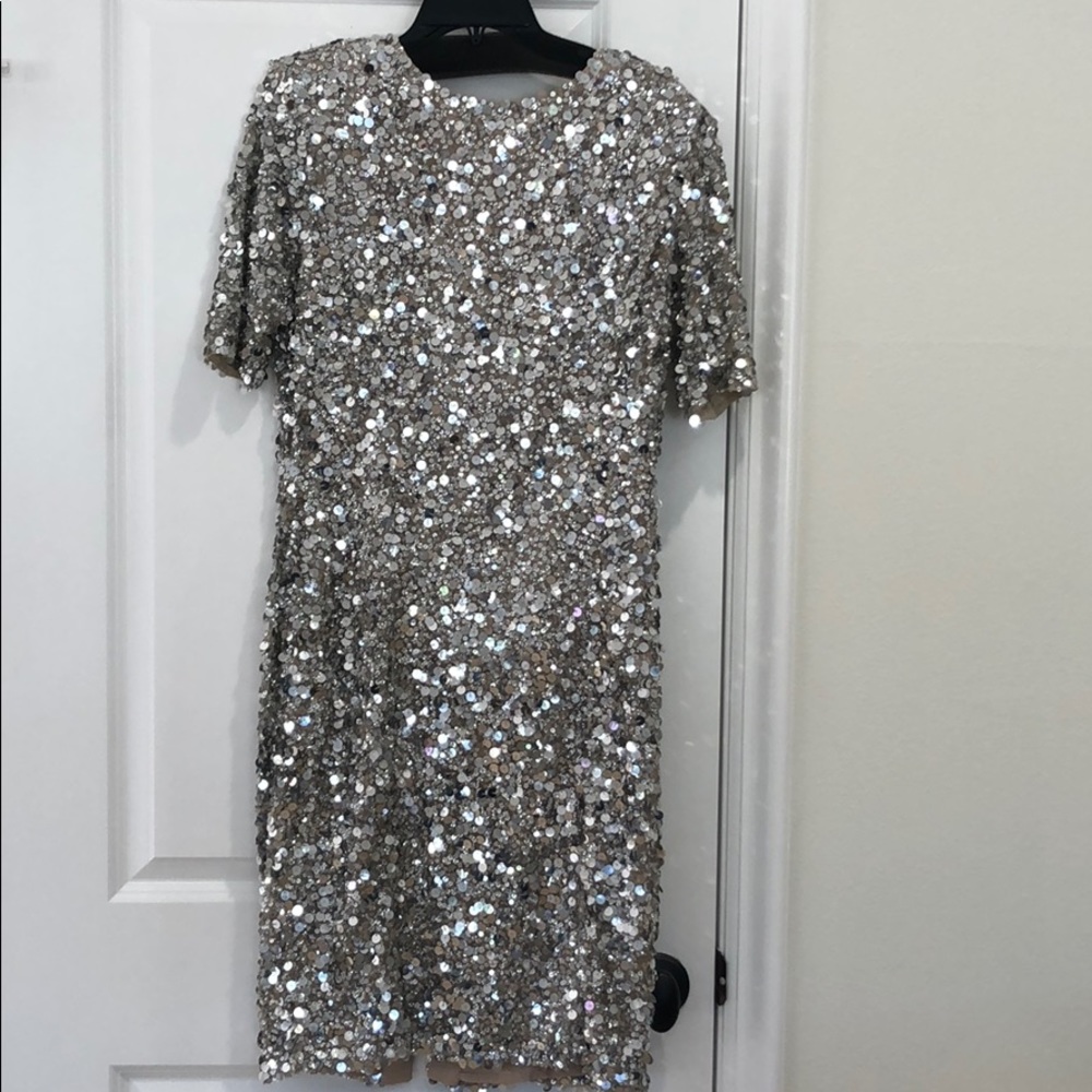 Rachel Gilbert Silver Sequin Dress